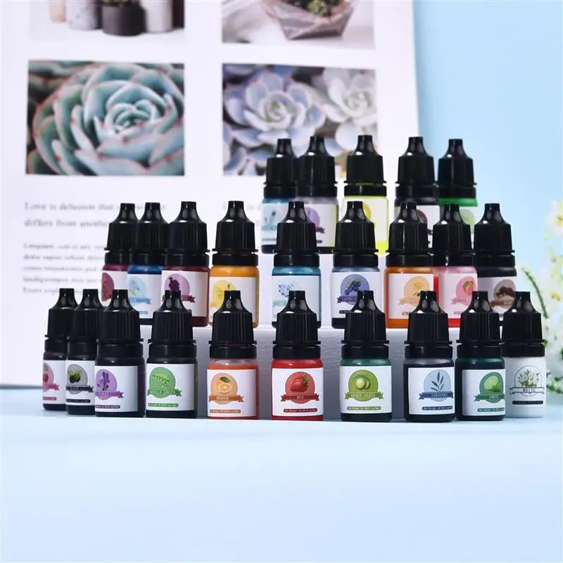 5ml 24Colors Epoxy Resin Pigment Concentrated Oily Non-Toxic UV Epoxy Resin Candle Color Dye Liquid Jewelry Making Accessories