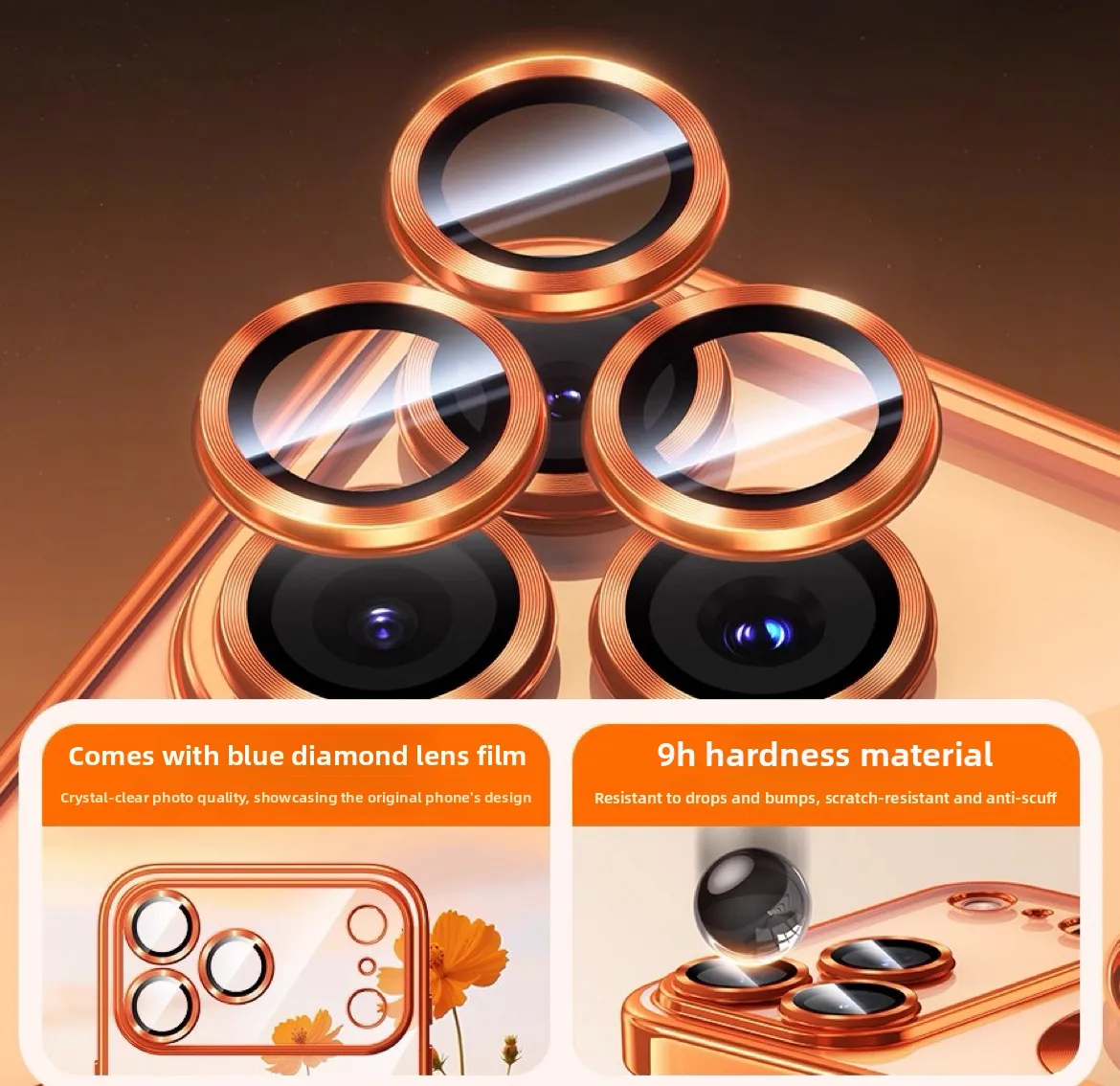 Glossy Electroplated Lens Protector Magnetic Case with Wireless Charging Support