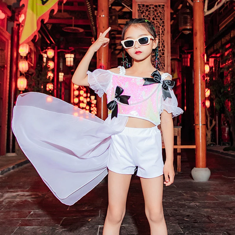 

Модный подиумный костюм для шоу, костюм с блестками для девушек, одежда для концертов, одежда для чарлидинга, одежда для джазовых танцев, праздничная одежда DL9451