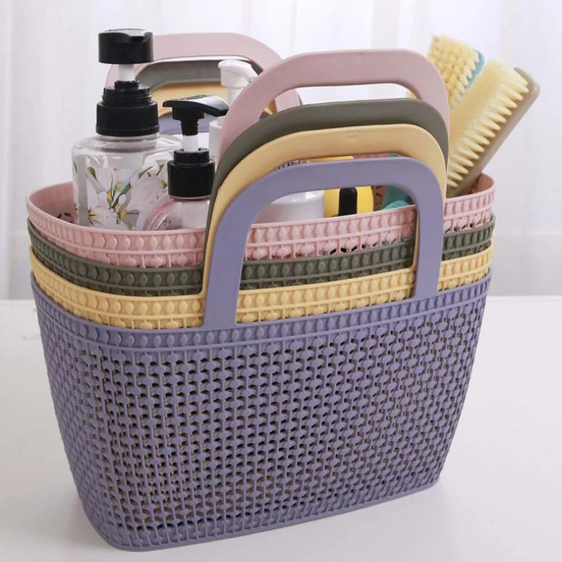 Bath Baskets Soft Portable Large Capacity Storage Shower Caddy Bathroom Toiletries Cosmetics Organizer Hollow Out Drain 목욕바구니