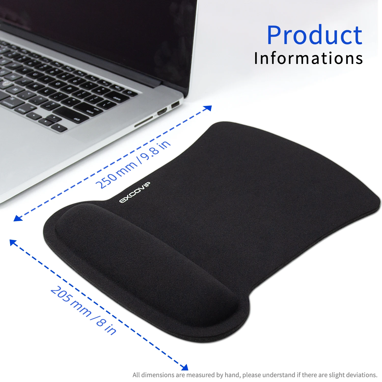 Exco-memória Espuma Mouse Pad com Suporte de Pulso Ergonômico Confortável Mousepad Base de Borracha Antiderrapante Escritório Casa Computador - Imagem 5