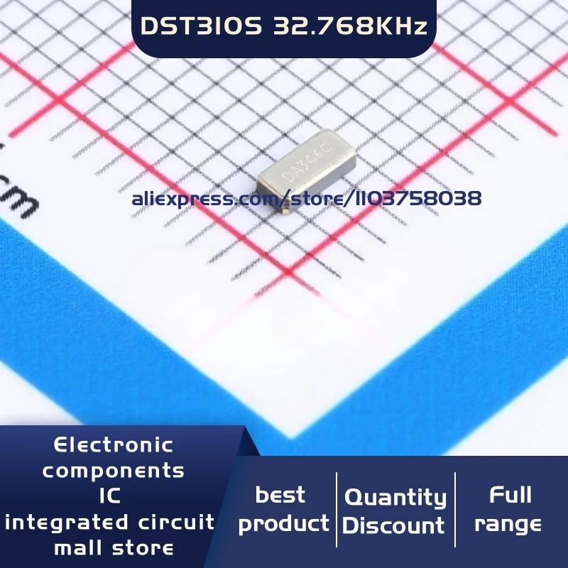 50개/묶음 DST310S 32.768KHZ 12.5PF 20ppm 3215 2P 크리스탈 발..