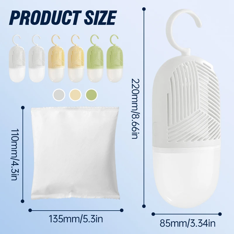 Reusable Hanging Clothes Dehumidification Box Dehumidifier Packs Anti-Mold with Water Collector for Wardrobe Closet Cabinet clothes dehumidifier