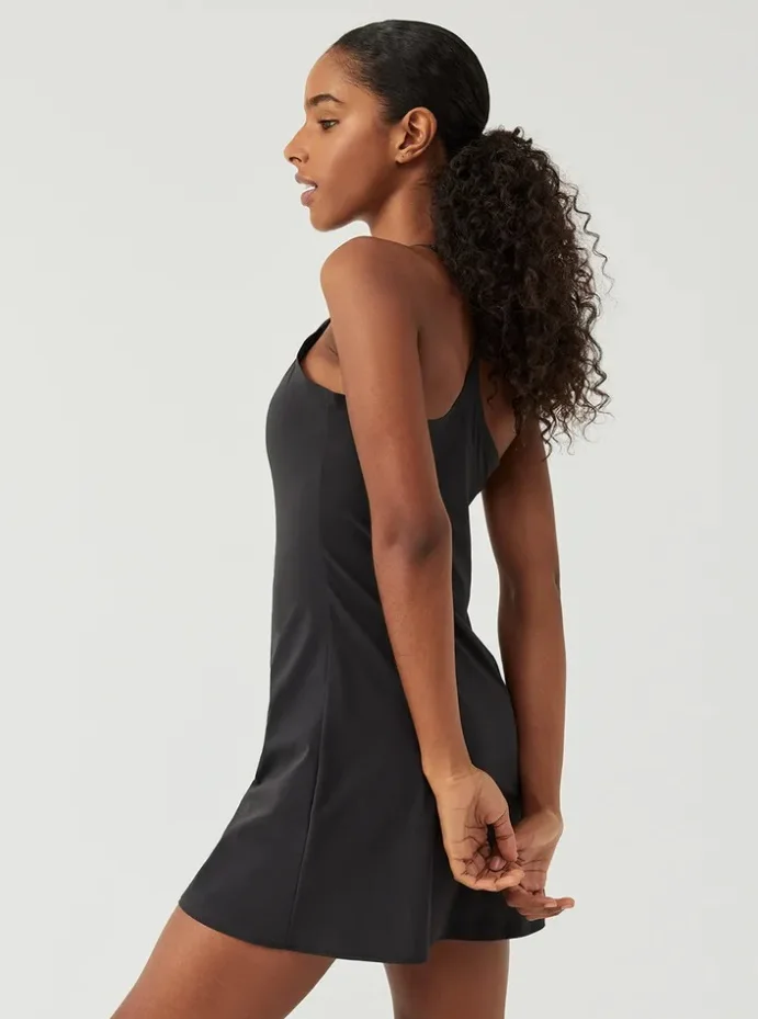 Tennis Dress with Shorts Underneath Workout Dress with Adjustable Straps & Built in Bra Athletic Golf Pockets