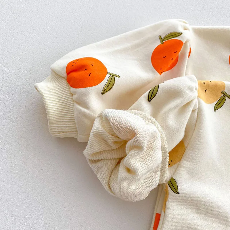 Autumn Cotton Baby Clothing Set Fruit Print Hoodie