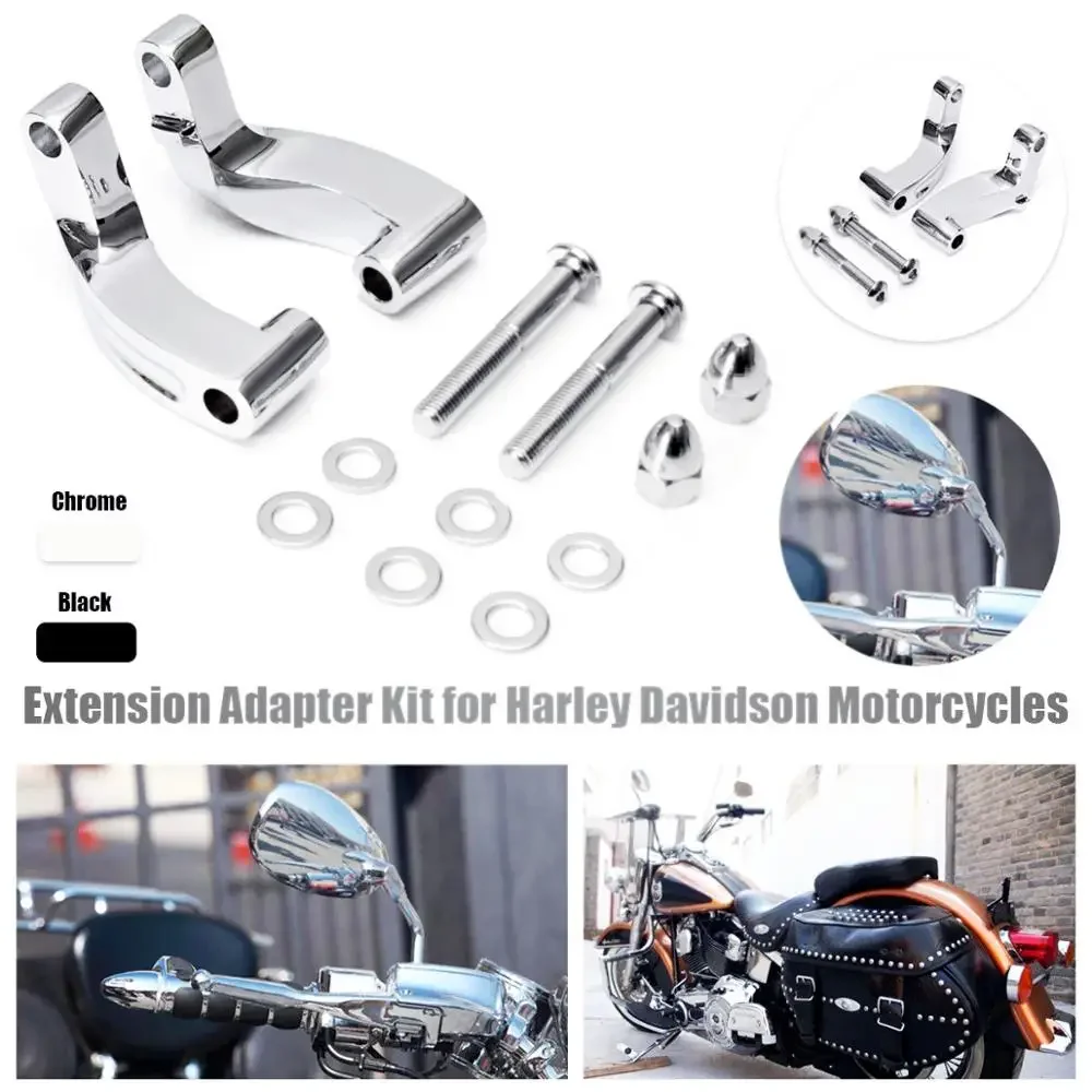 

Free Shipping Chrome Mirror Relocation Extension Adapter Kit For Harley Davidson Heritage FLSTC FXCWC Super Glide FXDC Wide