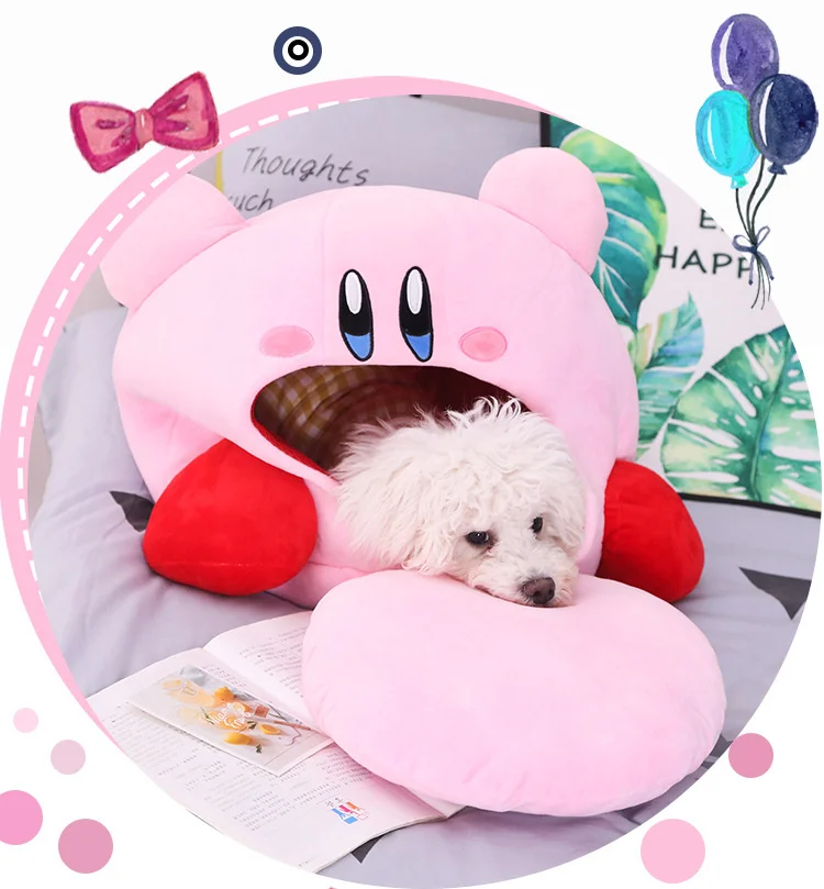 50cm Kirbyed Plush Soft Sleep Pillow Cap Kawaii Anime Game Sleep Pillow Cushion Soft Pet House Doll Toys Siesta Headgear Pillow