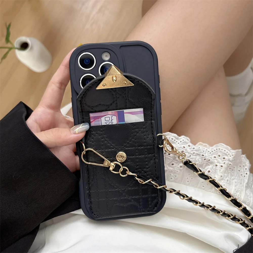 Leather Crossbody Wallet Card Holder Phone Case with Protective Cover