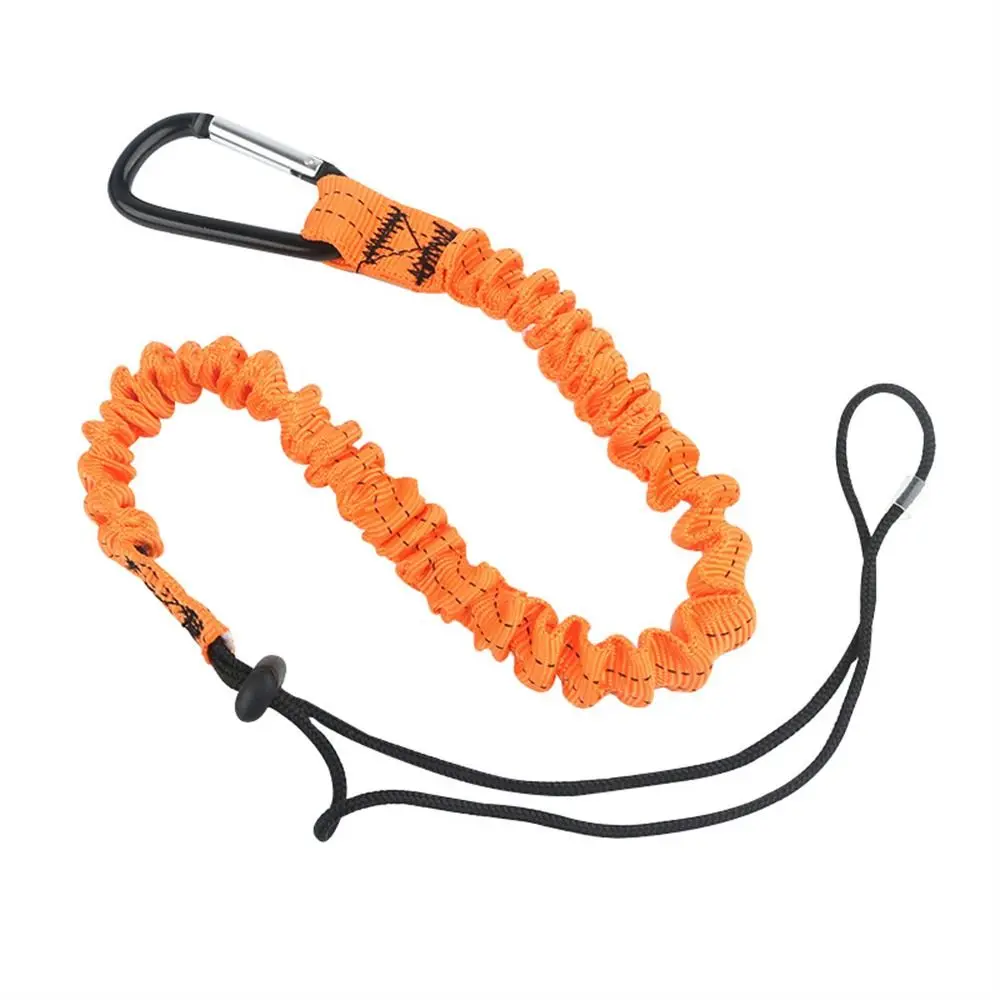 With Carabiner Hook Safety Bungee Tether Anti-Falling Climbing Working Tool Safety Rope Telescopic Nylon Tool Lanyard