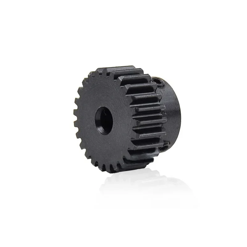 45# Steel 1 Mod Spur Gear Metal Transmission Gear 1M 15/16/17/18/20/24/25/30/35 T Pinion Motor Convex With Step Bore 4~15mm