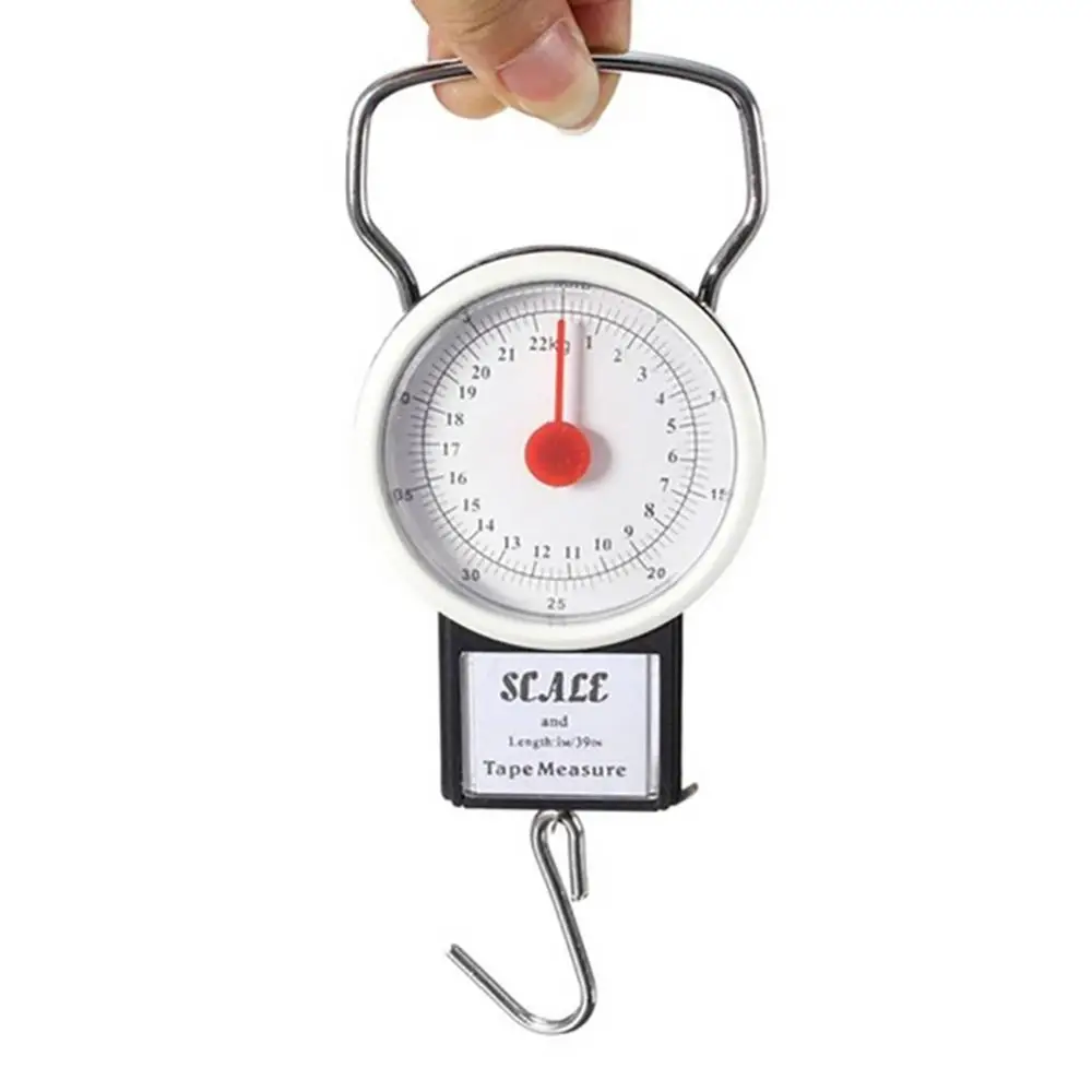 Hand Held Dial Weight Scale With Tape Measure, Portable Spring