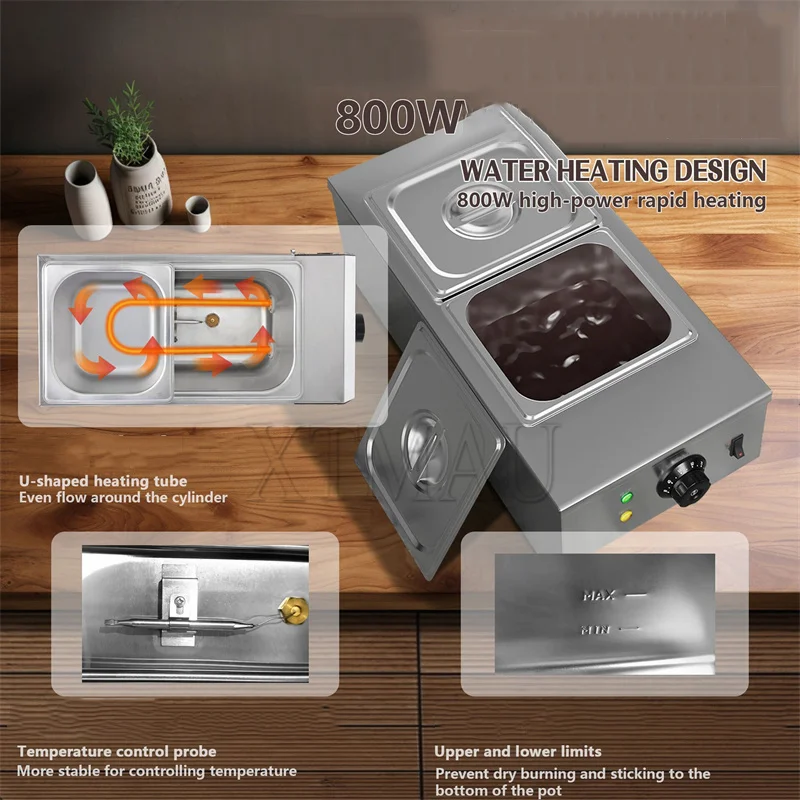 Chocolate Tempering Machine Stainless Steel Electric Commercial Food Warmer For Chocolate/Milk/Cream Melting And Heating 5