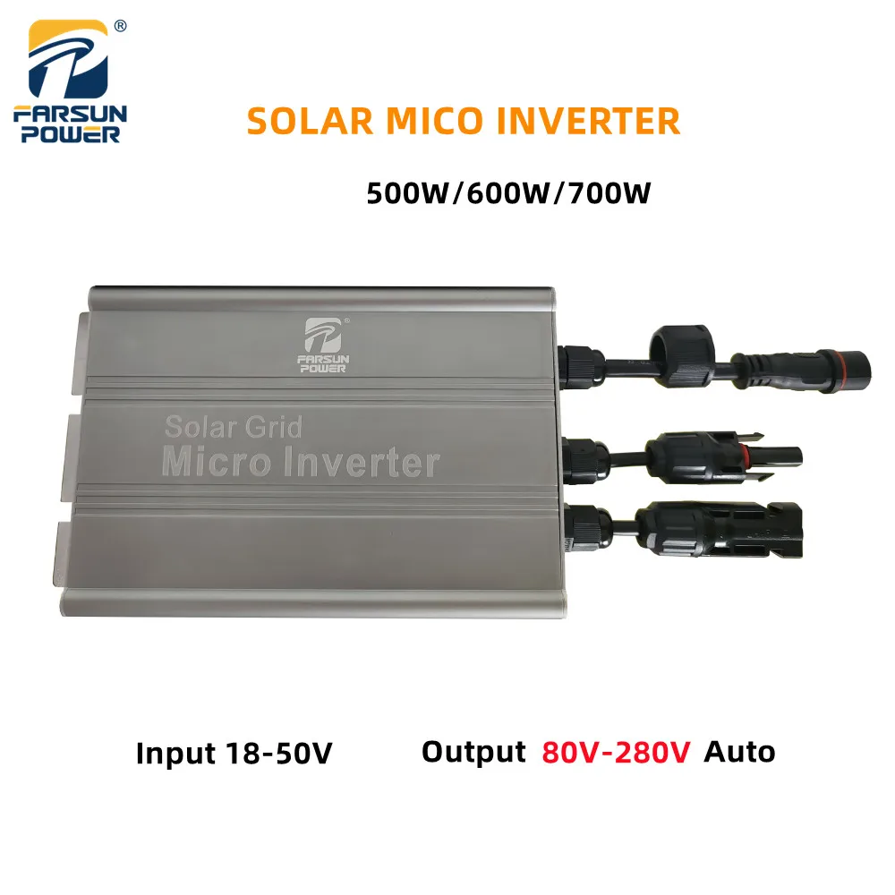 

Grid Tied Micro Inverter MPPT 500W 600W 700W Solar PV System DC 18-50V Input To AC 80v-280V Output Auto Home On Grid Inverters