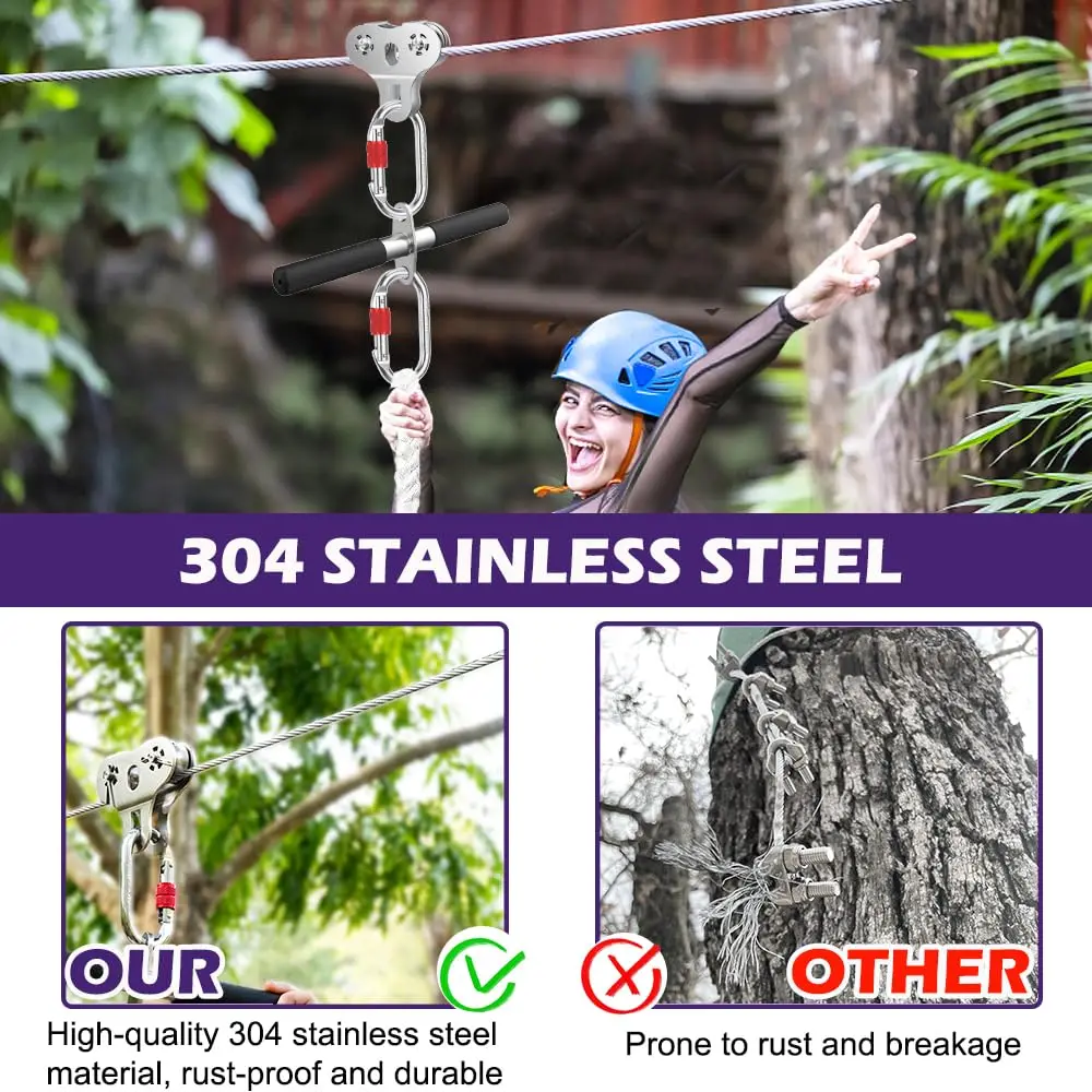 Steel Cable 150ft, 7x19 Strand Wire Rope Cable, 9000 lbs Break Strength, Steel Cables with Loops, Wire Rope Clamps, Thimble for