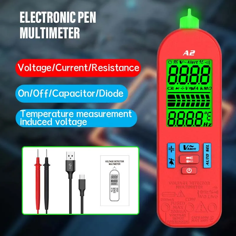 

Electric Digital Dispaly Multimeter USB Charging Automotive Circuit Test Tool Home Testing Instruments Voltage Continuity Meter
