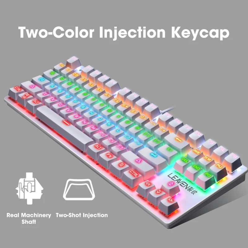 Игровая механическая клавиатура Проводная игровая 87 клавиш RGB подсветка