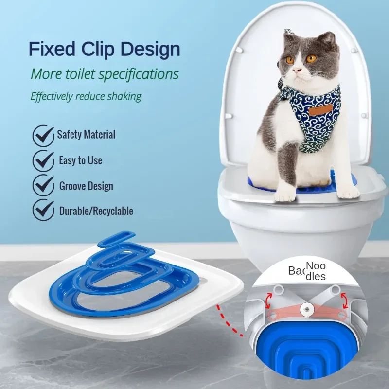 Plastic Cat Toilet Training Kit Reusable Puppy Cat Litter Mat Toilet Trainer Pets Cleaning Cats Training Product cat toilet trainer