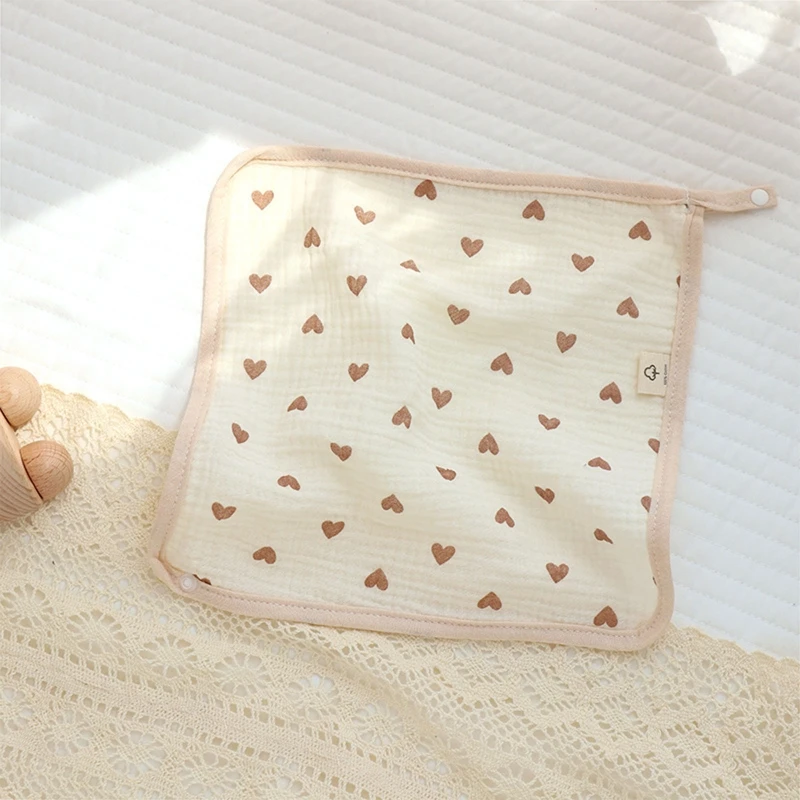 

Baby Bib Cotton for Triangle Towel Cartoon Pattern Button Soft Saliva Towel
