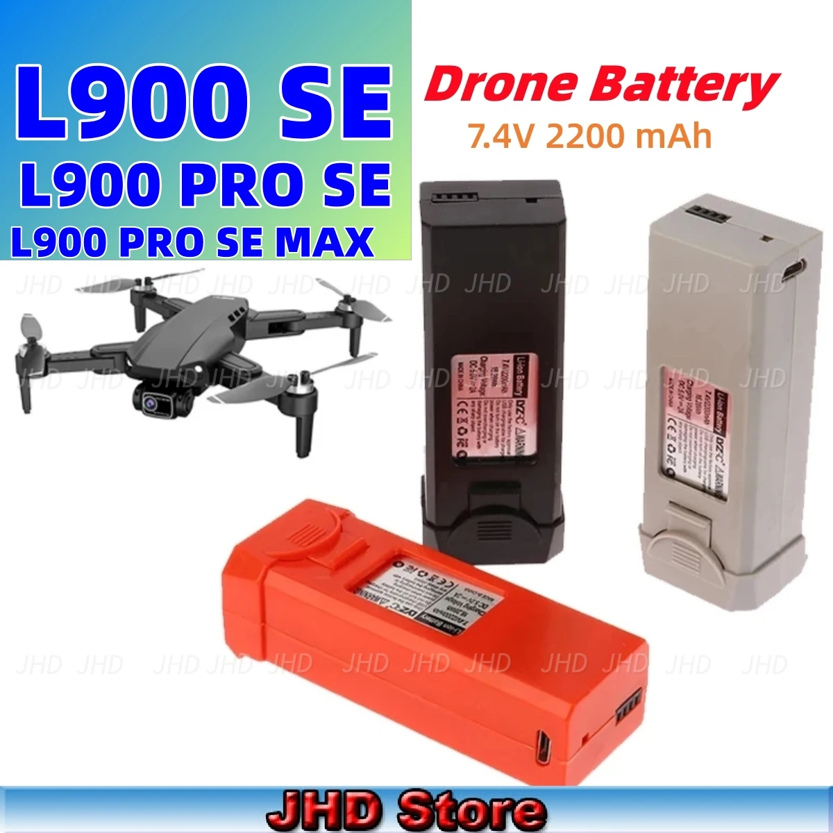 V11MINI SE Drone Battery - 7.6V 2200mAh Replacement With USB Cable