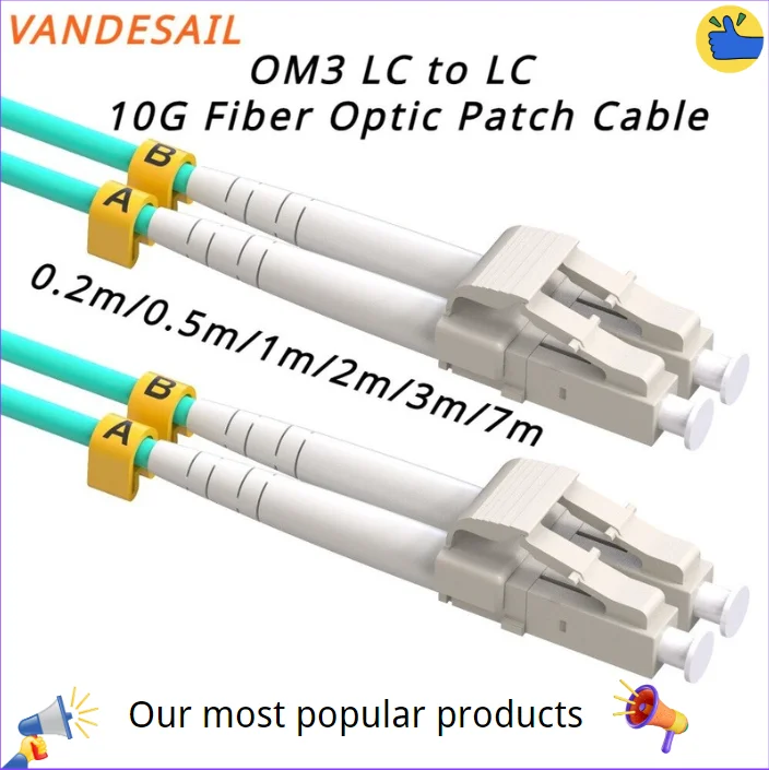 Vandesail OM3 LC-LC Duplex Fiber Patch Cable 10G Internet Multimode SFP LSZH Jacket 1 Piece