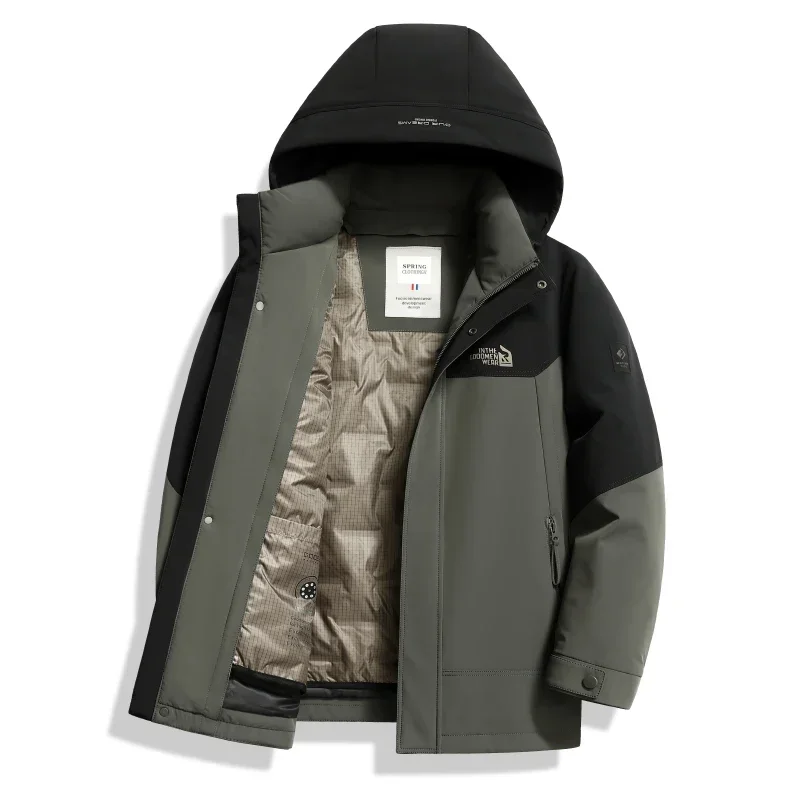 thumbnail image 1 of Chaqueta de plumón larga para hombre, invierno 2024, nueva ropa de diseñador, abrigo de plumón 100 % grueso y cálido de larga duración, ropa de lujo para hombre, 1 of 4