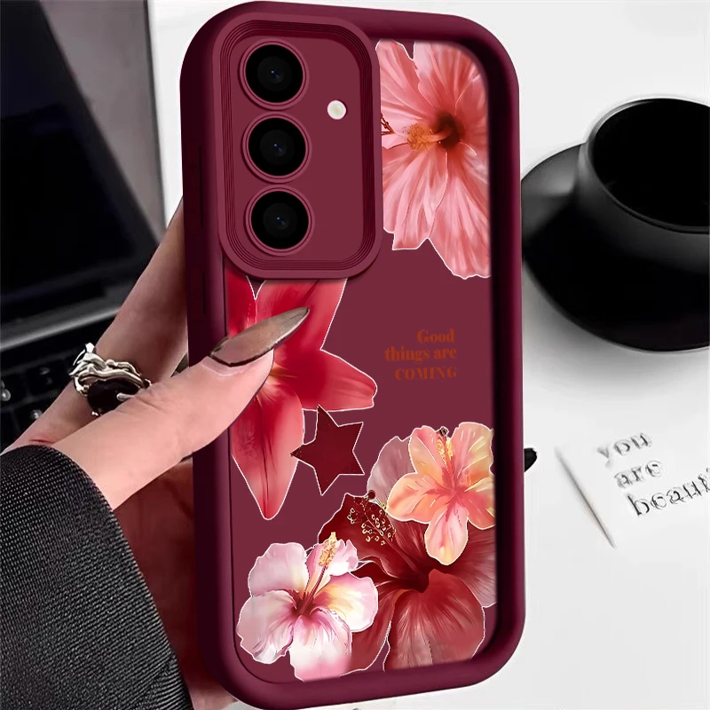 Elegant Flower Pattern TPU Phone Case Cover