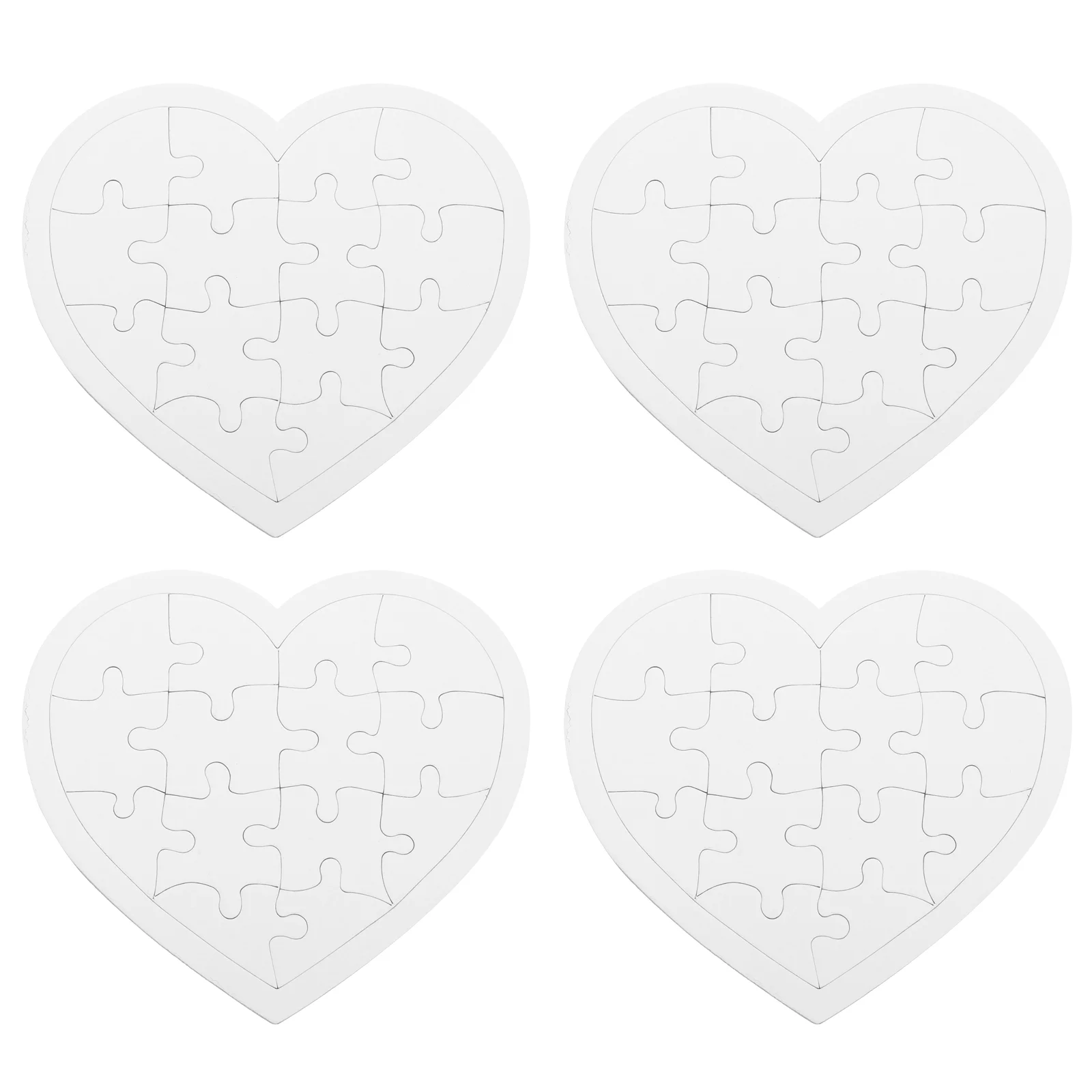 

4 Sets Puzzle Coloring Graffiti DIY Craft Toys for Toddlers Kids Puzzles Blank Paper Printable Jigsaw Child