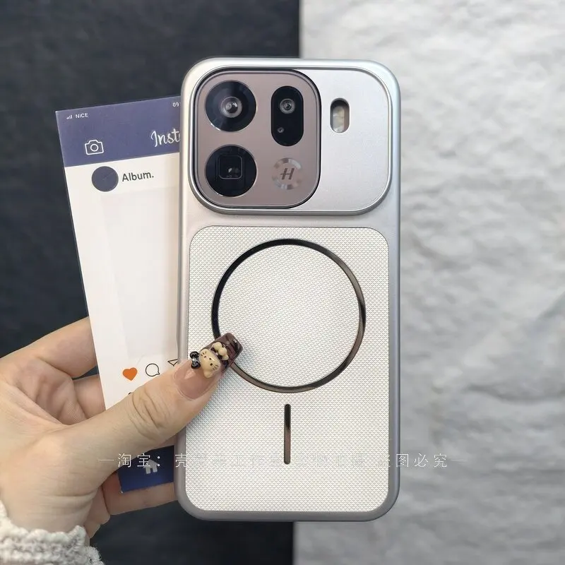 Magnetic Diamond Pattern Matte Shockproof Phone Case - Hard PC Shell Bumper