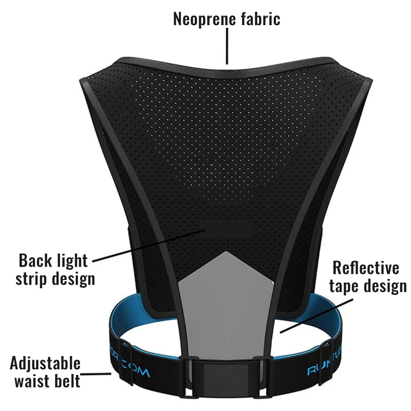 New Portable Vest, Running Vest Phone Holder Adjustable Waist Belt Breathable Hole Reflective Strips match exquisite keychain