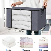 60L Quilt Clothes Organizer, 1-6PCS Clothes Storage Bags, Non-woven Zipper Organizer, Storage Containers for Quilt Clothes Duvet 2