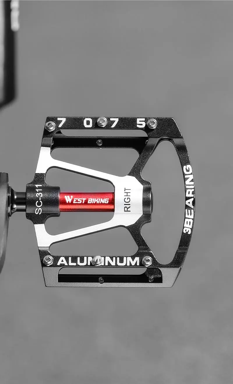 WEST BIKING 3-Lager-Fahrradpedal, CNC-Aluminiumlegierung, rutschfest, für MTB, Rennrad, Pedal, verbreitert Pedale, Beruf, Fahrradzubehör – Detail 13