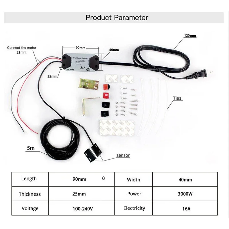 Smart Universal Remote Control Tuya WiFi Smart Garage Door Opener for Alexa Google Home