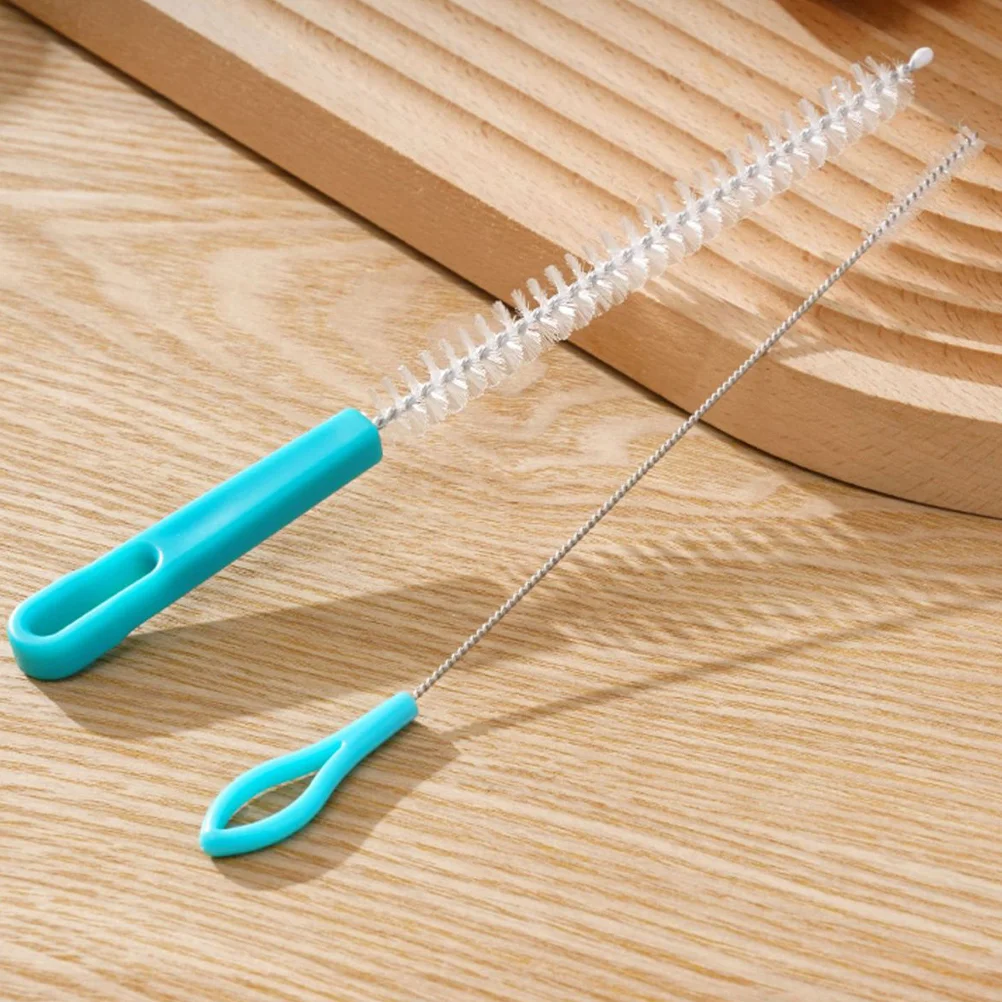 2 Pcs Straw Cleaner Cleaning Brush Kit Bottle Cake Portable Cleaners Long Plastic Tool Straws
