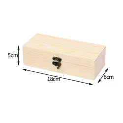 Elegant Pine Wood Decorative Storage Box - Multifunctional Hinged Jewelry Organizer and DIY Craft Gift (S)
