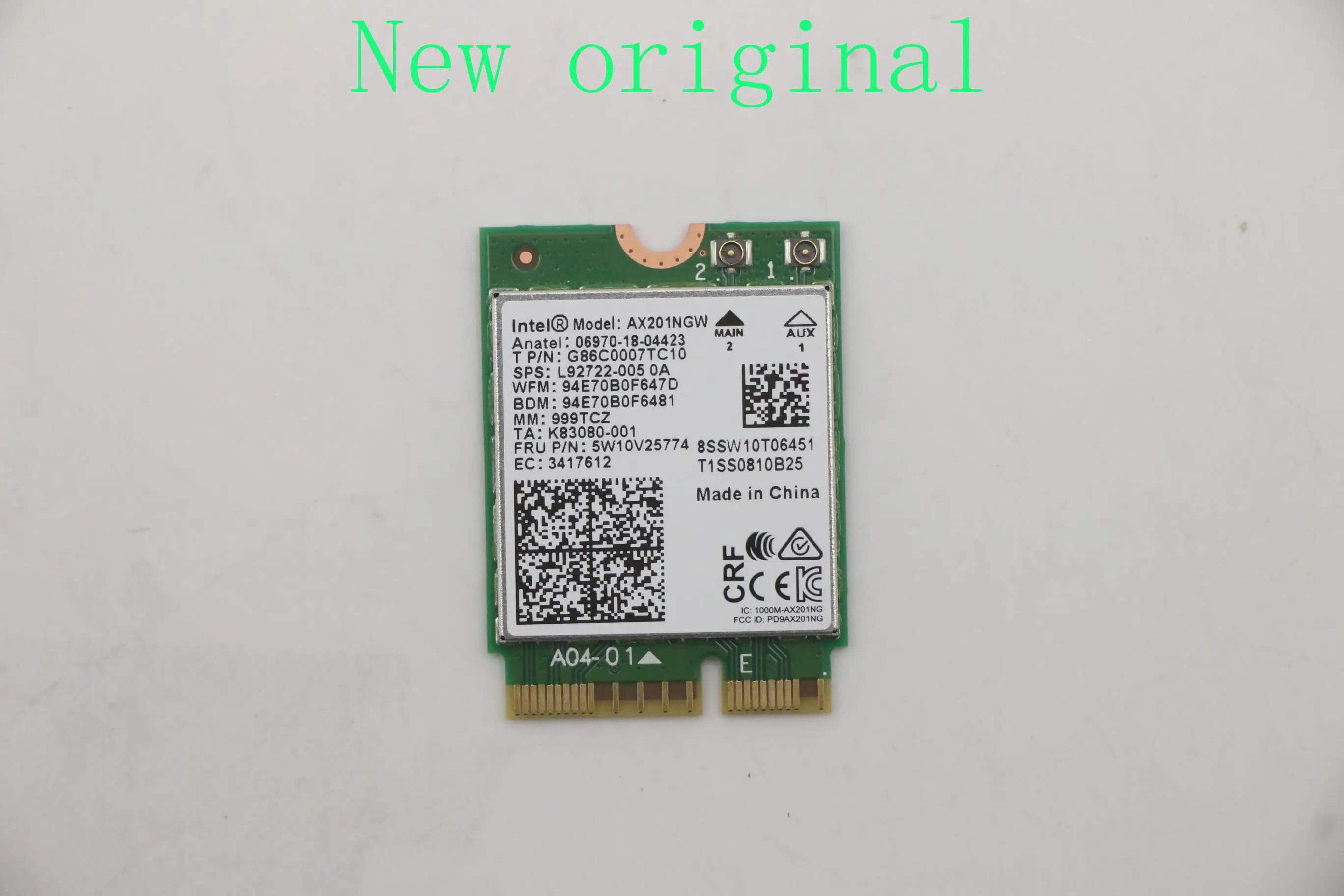 

New suitable for Lenovo version intel AX201NGW 5W10V25775 5W10V25774 WIFI 6 generation wireless cards