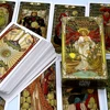 Golden Art Nouveau Tarot Deck Cards with Guidebook Cards Occult Divination Book Sets for Beginners Classic Art Nouveau Style 4