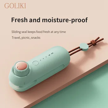 휴대용 열 비닐 봉투 실러 가정용 블레이드 열 봉투 씰링 기계, USB 충전 주방 자석 미니 열 실러