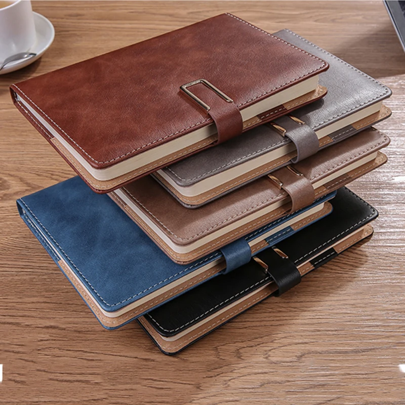 

RuiZe Magnetic Buckle Notebook Hardcover Journal A5 Note Book PU Leather 192 Pages Meeting Record Notepad Office Business Gift