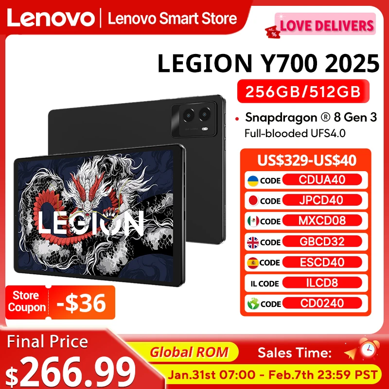 グローバルROM Lenovo LEGION Y700 2025 タブレット Snapdragon 8 Gen