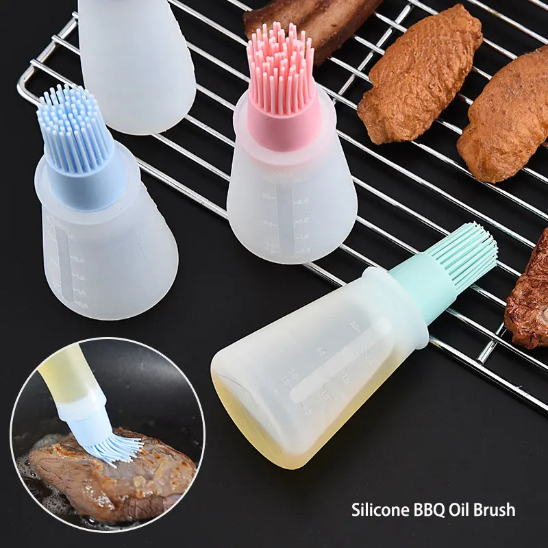 Kitchen Accessories Silicone BBQ Oil Brush Grill Tools Scale Oil Bottle Brush Baking Pancake Gadgets Dispenser 1 Pcs oil brush,silicone basting brush,oil bottle brush