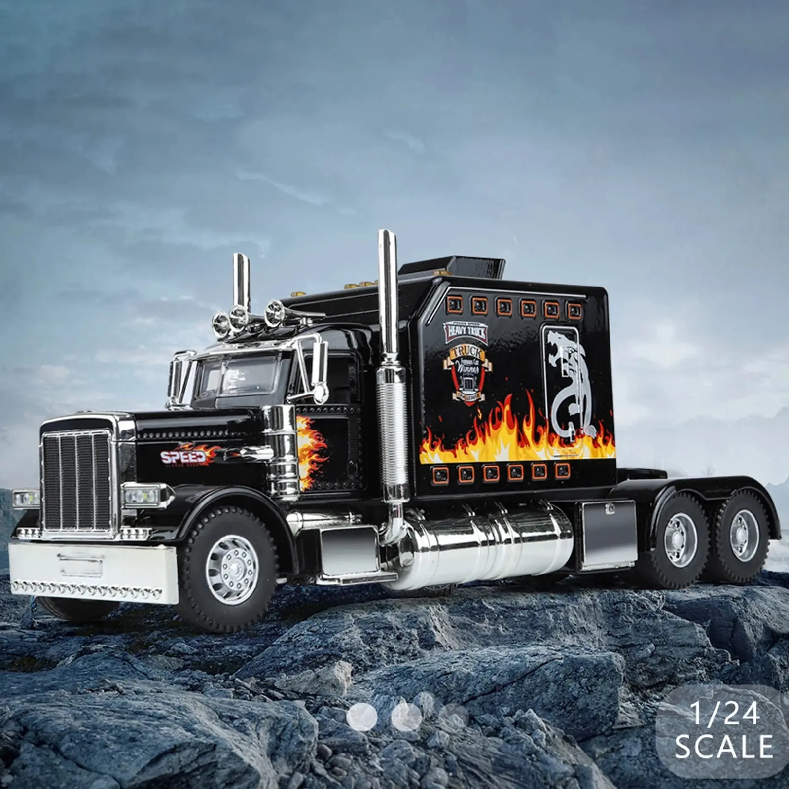 Green/Silver/Black Peterbilt Model 389 with 48