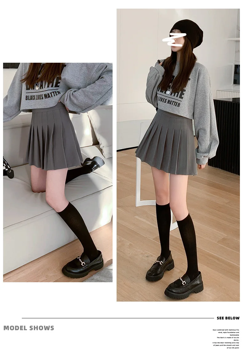 Skirts 2022 High Waist Women Pleated Skirt JK Summer Japan Sweet Preppy Style Girls Dance Mini Skirt Fashion Plaid Zipper Faldas Mujer nike tennis skirt