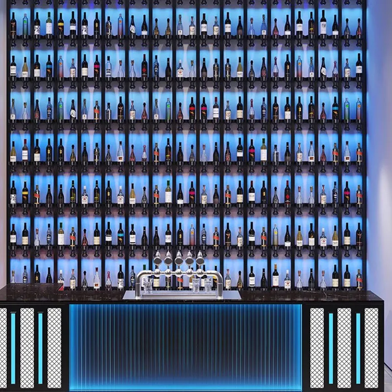 Modern Industrial Wine Cabinets Display Wall Mounted Storage Unique Wine Racks Bar Commercial Adega Barzinho Liquor Furniture