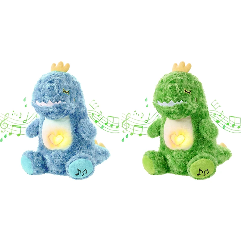 Breathing Dinosaur Toy Baby Soothing Dinosaur Plush Doll Baby Kids Soothing Music Sleeping Companion Sound And Light Doll