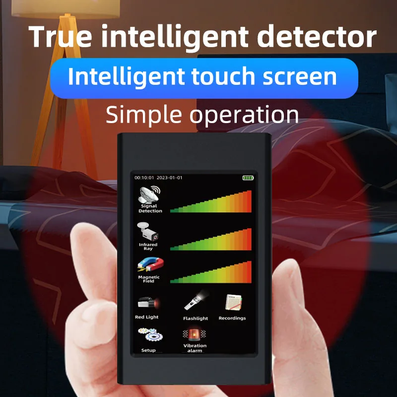 Hidden camera detector camera detector signal detector portable handheld newest full touch anti tracker covert wifi camera signal detector GPS tracker signal detector device