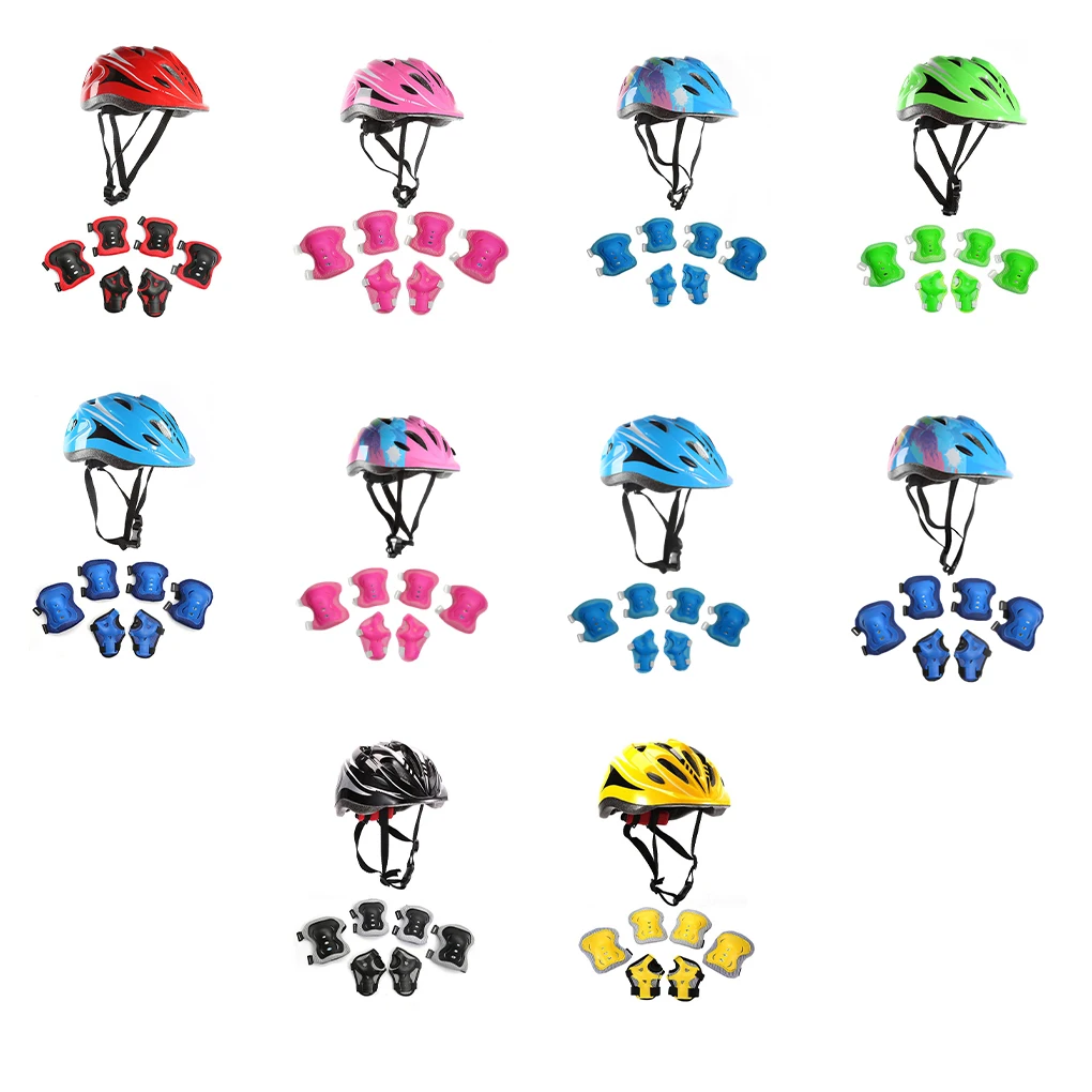 

Kids Roller Helmet Adjustable Toddler Pad Boys Girls Sports Knee Elbow Brace for Skateboard Skating Balance Car Black