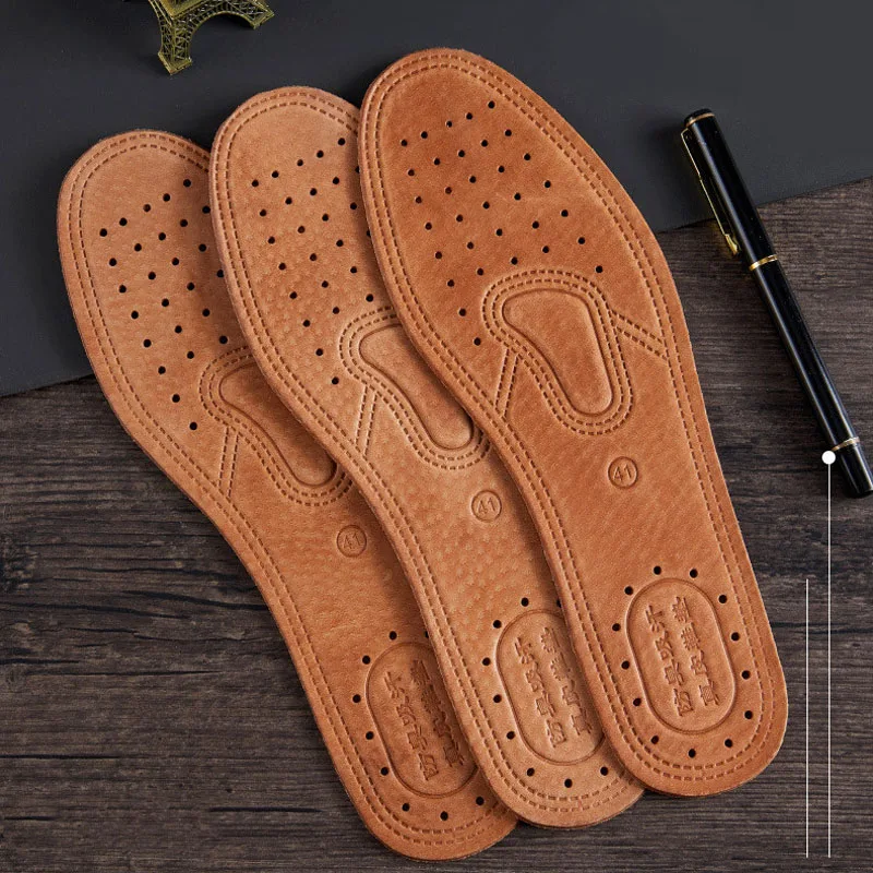 Cowhide Insole for Shoes Men Women Comfortable Deodorant Casual Leather
