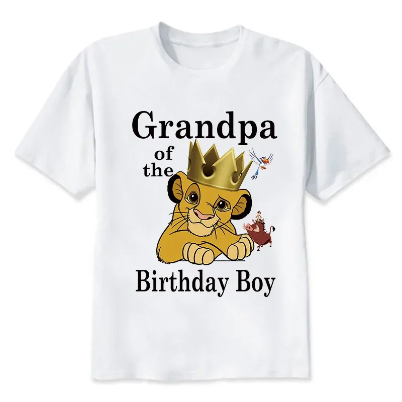 Matching Family Outfits For Birthday Boy The Lion King Simba Theme Family Look Tshirt Kids Clothes Father Mother Daughter Son - 3