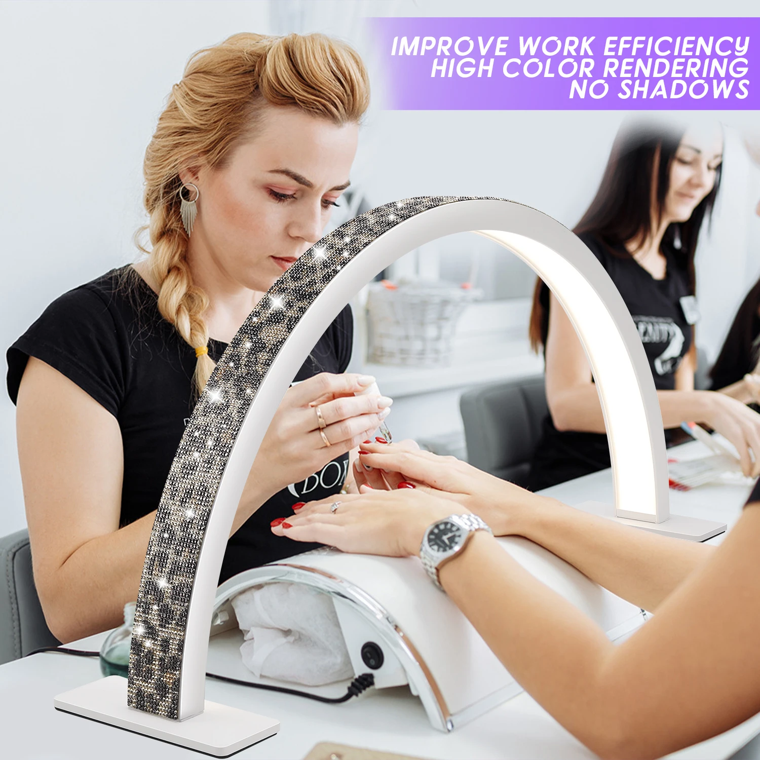 Half Moon nail lamp, nail LED lamp, suitable for nail, with line controller, 3 light modes, suitable for desktop arch lamp 5