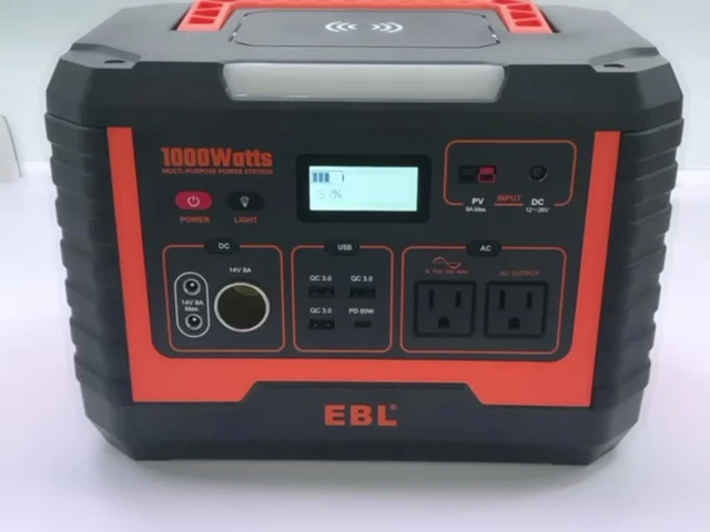 EBL Portable Power Station Voyager 1000, 110V/1000W Solar Generator(Surge  2000W), 999Wh/270000mAh High Lithium Battery for Outdoor Home Emergency